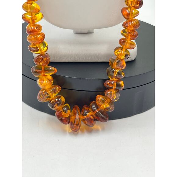 Vintage Natural Baltic Amber Beaded Necklace with graduated chunk beads 28” - Picture 3 of 10